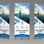 Corporate Polygonal Roll Up Banner Design Template