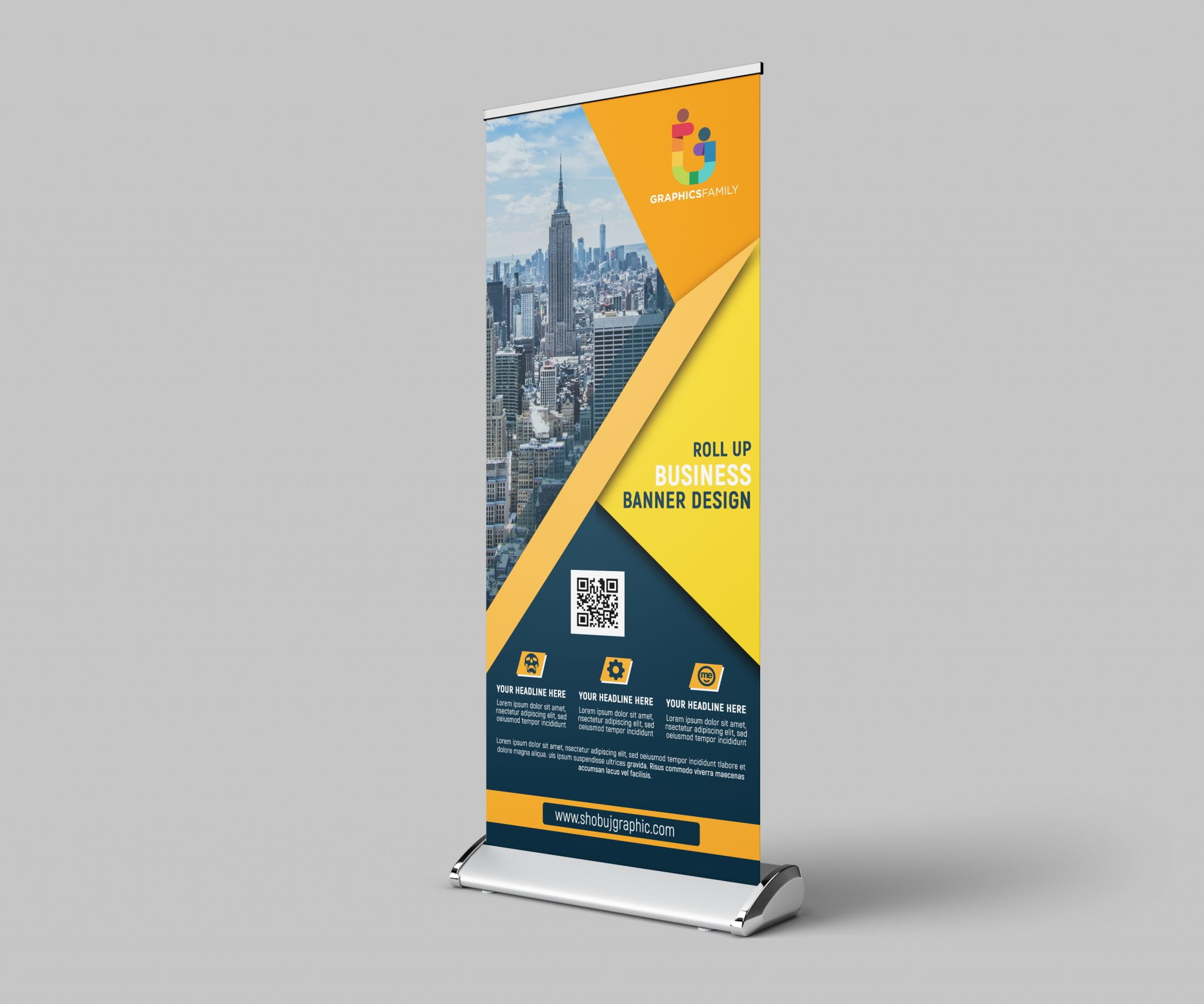 Corporate Roll Up Banner Design Free Template GraphicsFamily