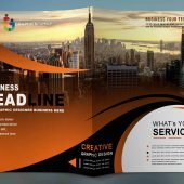 Modern Corporate Bi Fold Brochure Design Template PSD