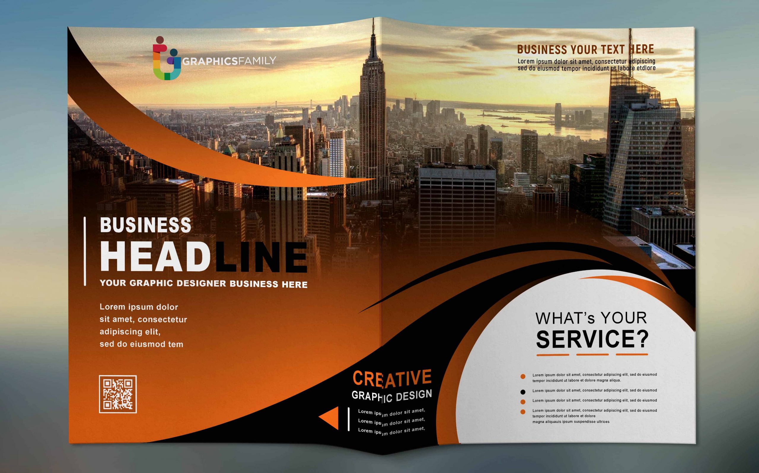 Corporate bi fold brochure design template