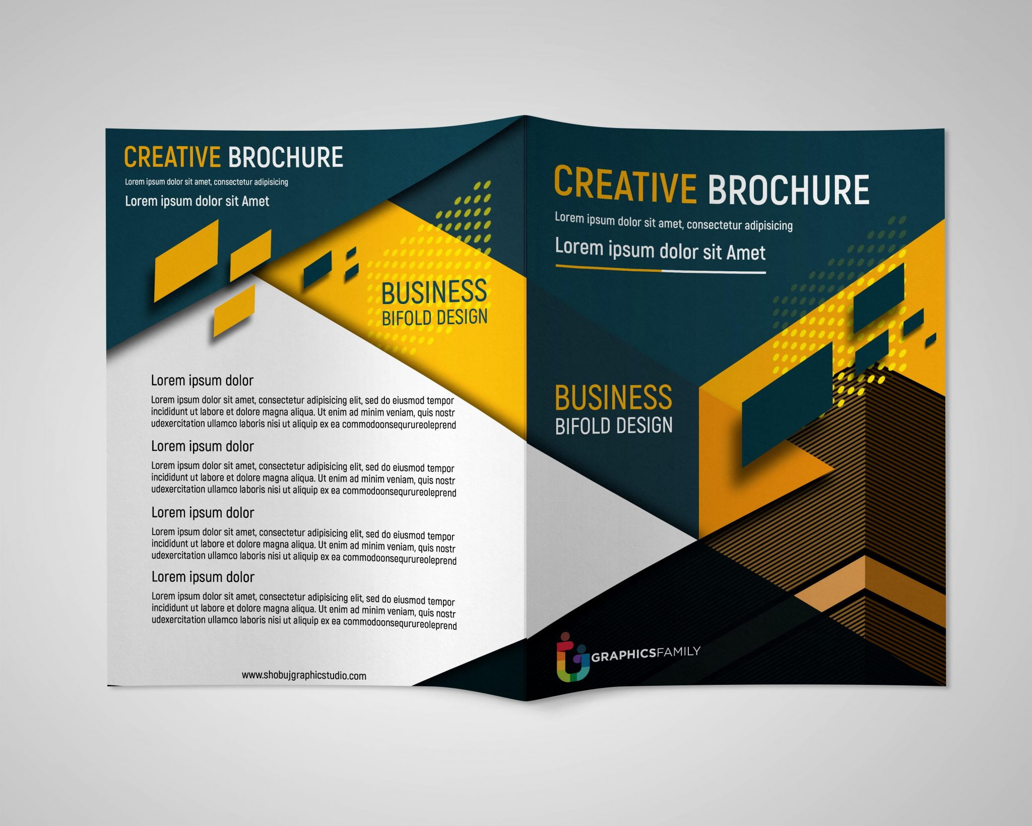 Creative Bi Fold Brochure Design For Business Free psd GraphicsFamily