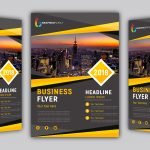 Corporate Flyer Design with Dark and Yellow Psd