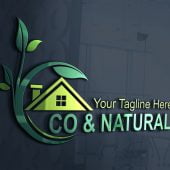 Eco and Nature House Logo Design Free PSD