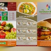 Fast Food Menu Trifold Brochure Design Template Free
