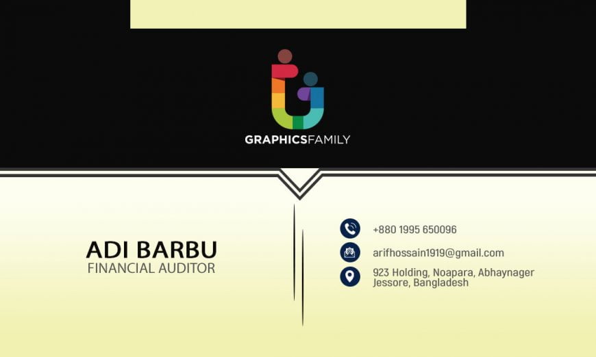 Finance Auditor Business Card Template Free psd – GraphicsFamily