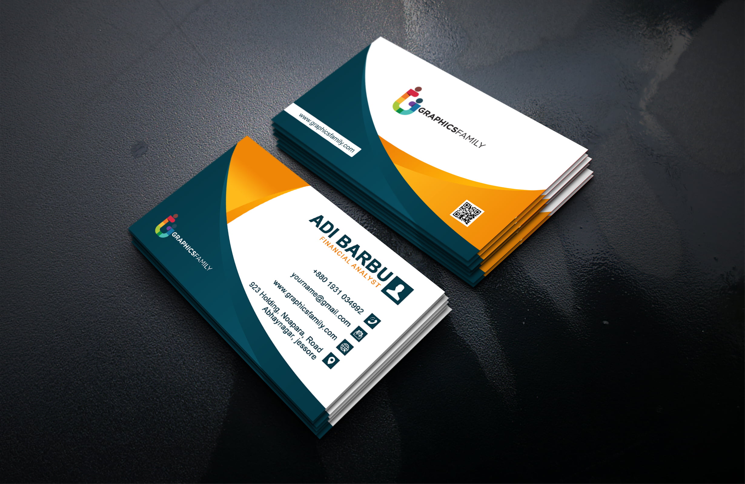 Financial Analyst Business Card Design Template psd – GraphicsFamily With Business Card Template Open Office