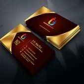 Financial Control Officer Free Luxury Golden Business Card Design