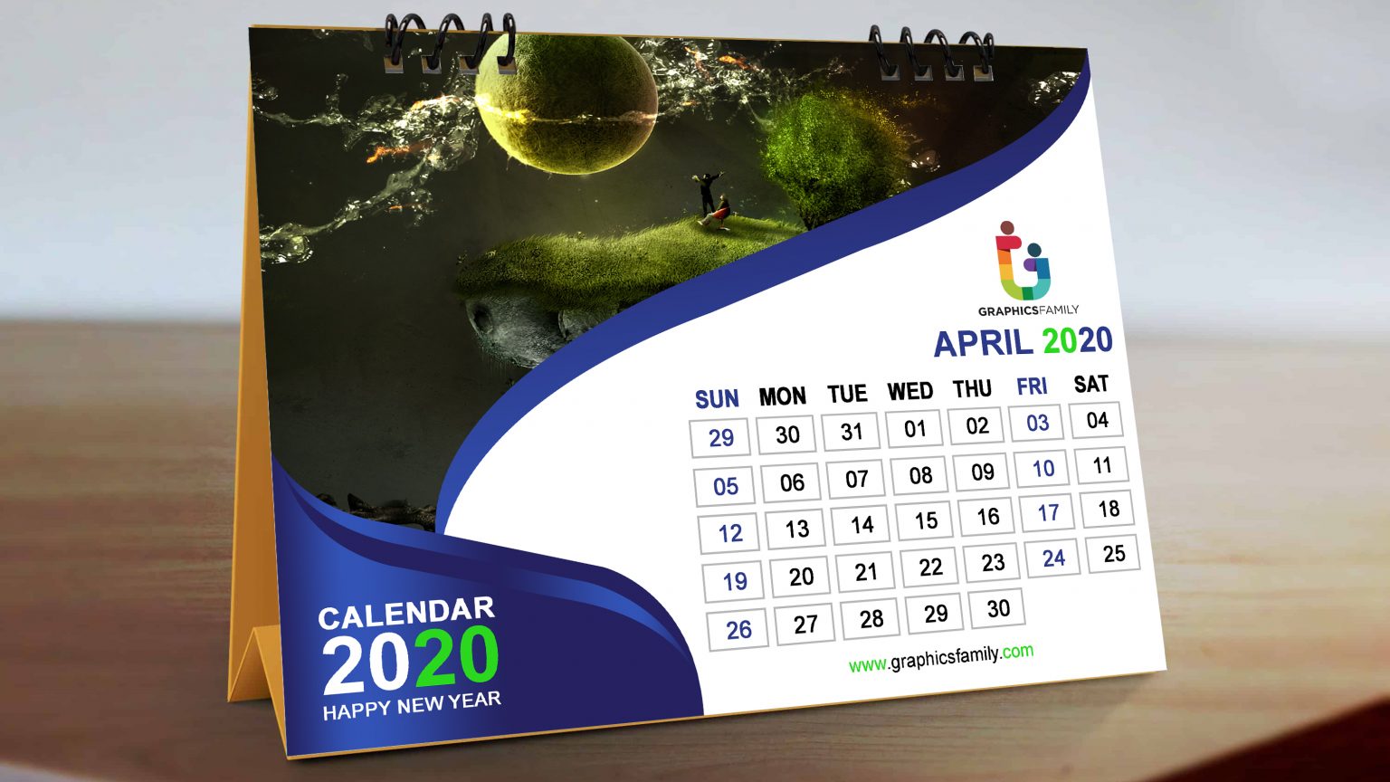 Flat Calendar Design Free PSD – GraphicsFamily