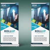 Flat Roll Up Banner Design For Business Free Template