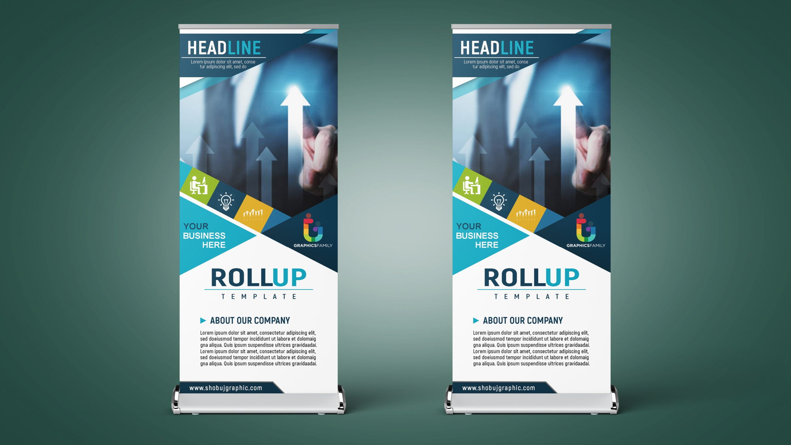 Flat roll up Banner For Business