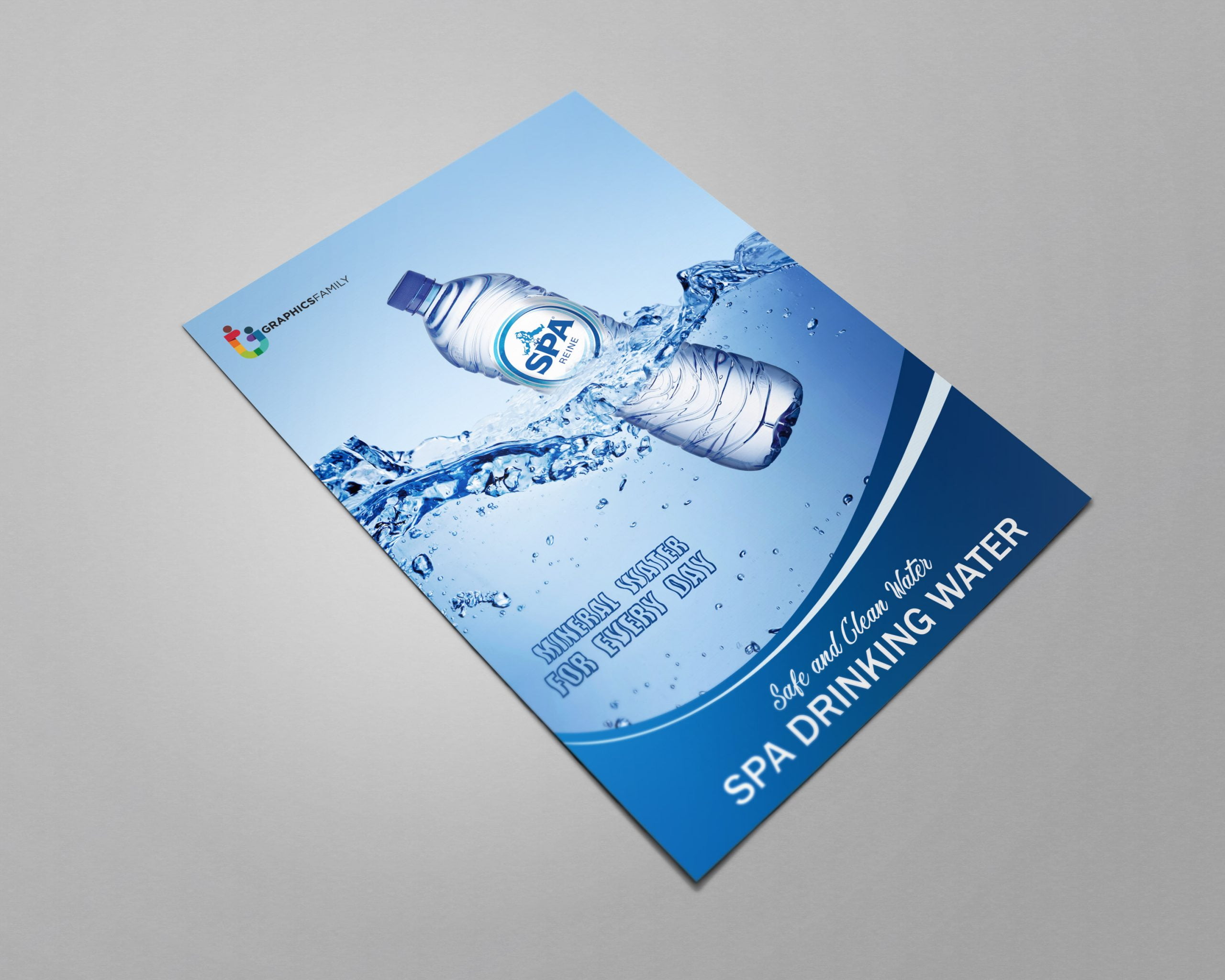 Flyer design with water bottle