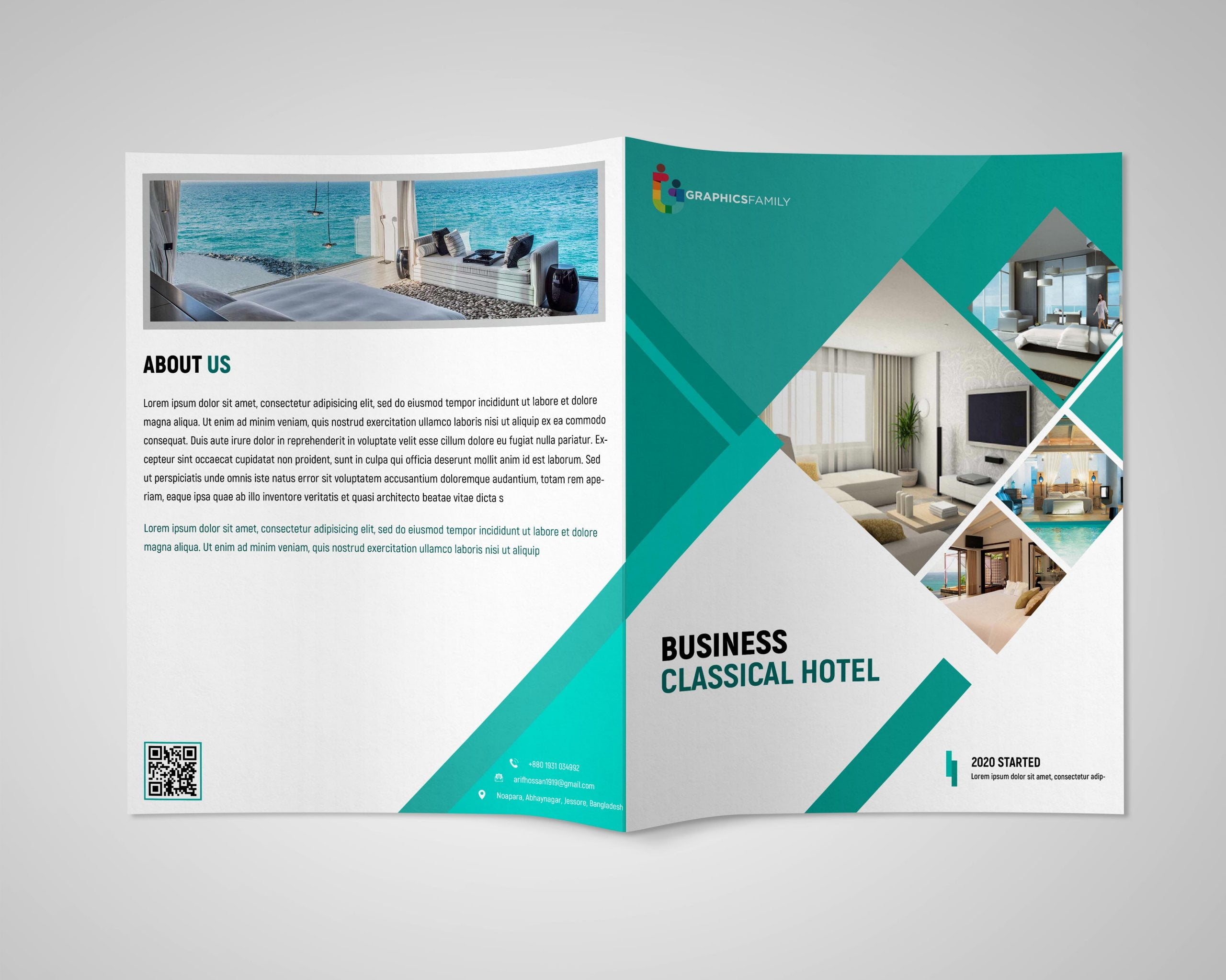 Hotel Bi fold brochure design