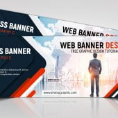 Business Web Banner In Flat Style Free PSD