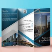 Modern Tri-Fold Brochure Design Template with Flat Style