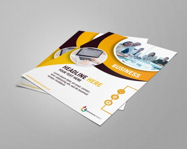 Modern Abstract Business Flyer Design Free psd – GraphicsFamily