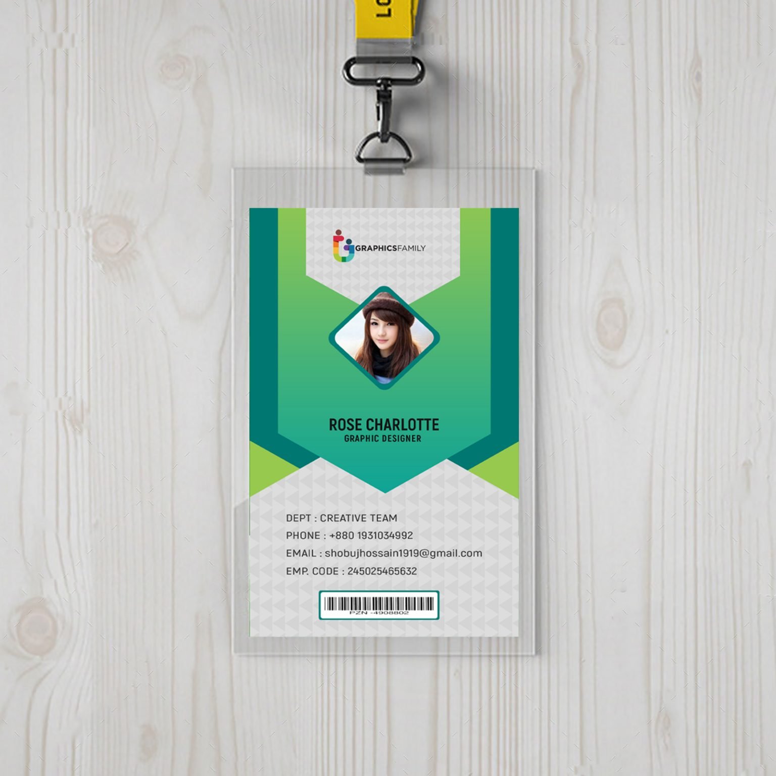 Modern Id Card Design Template Free psd GraphicsFamily