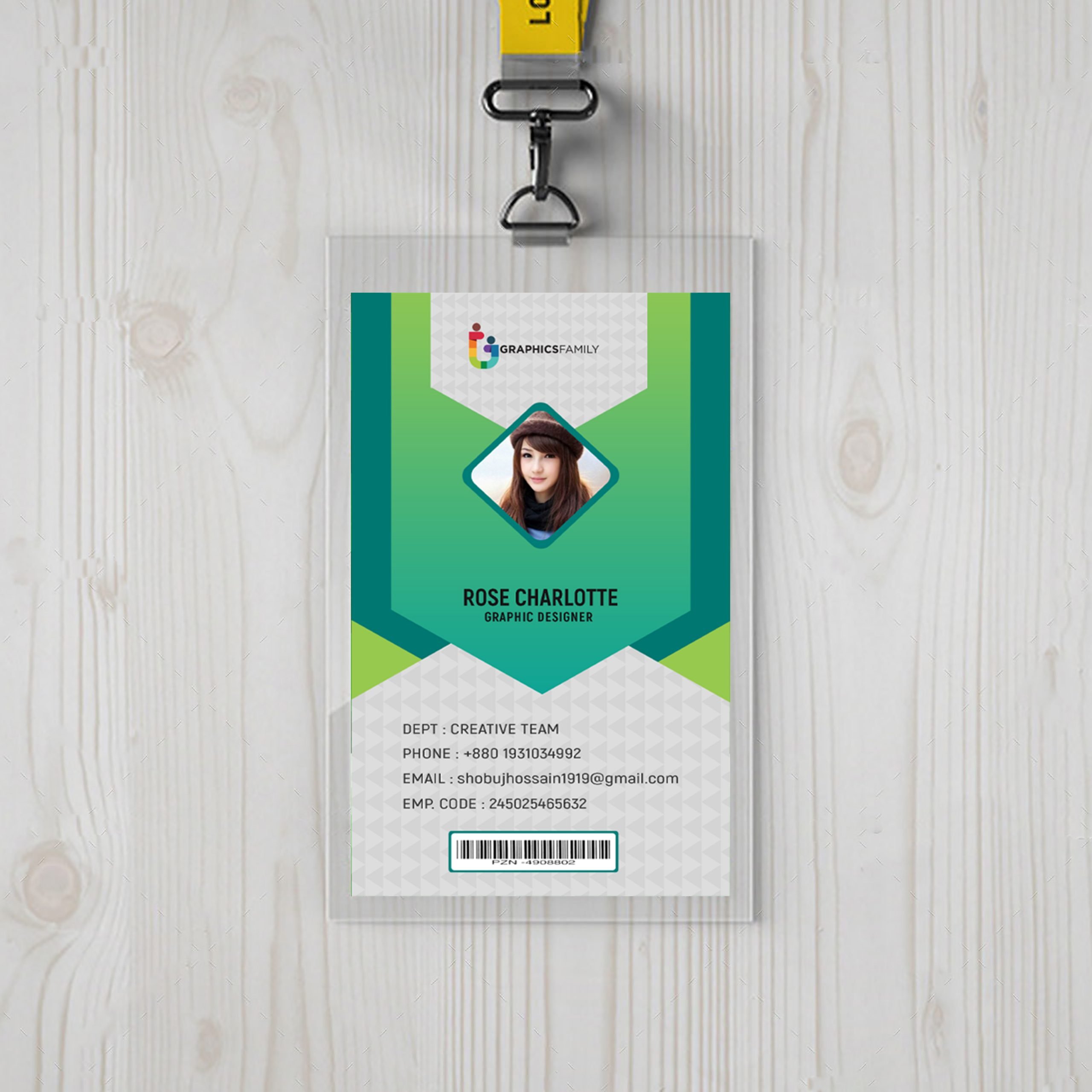 id card design psd template free download