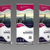 Modern Roll Up Banner Design For Business Free PSD