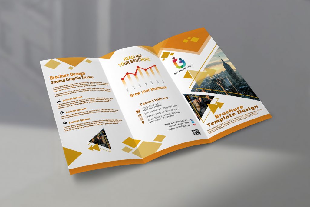 Modern Tri Fold Brochure Design Free PSD – GraphicsFamily