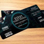 Night Party Event Ticket Design Template Fee PSD