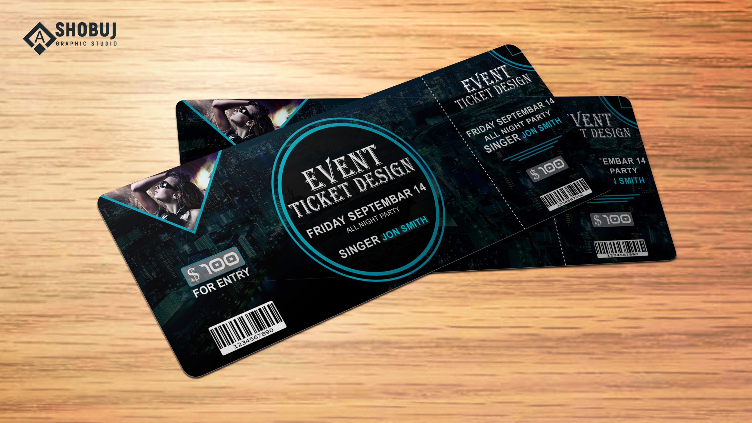 Night Party Event Ticket Design