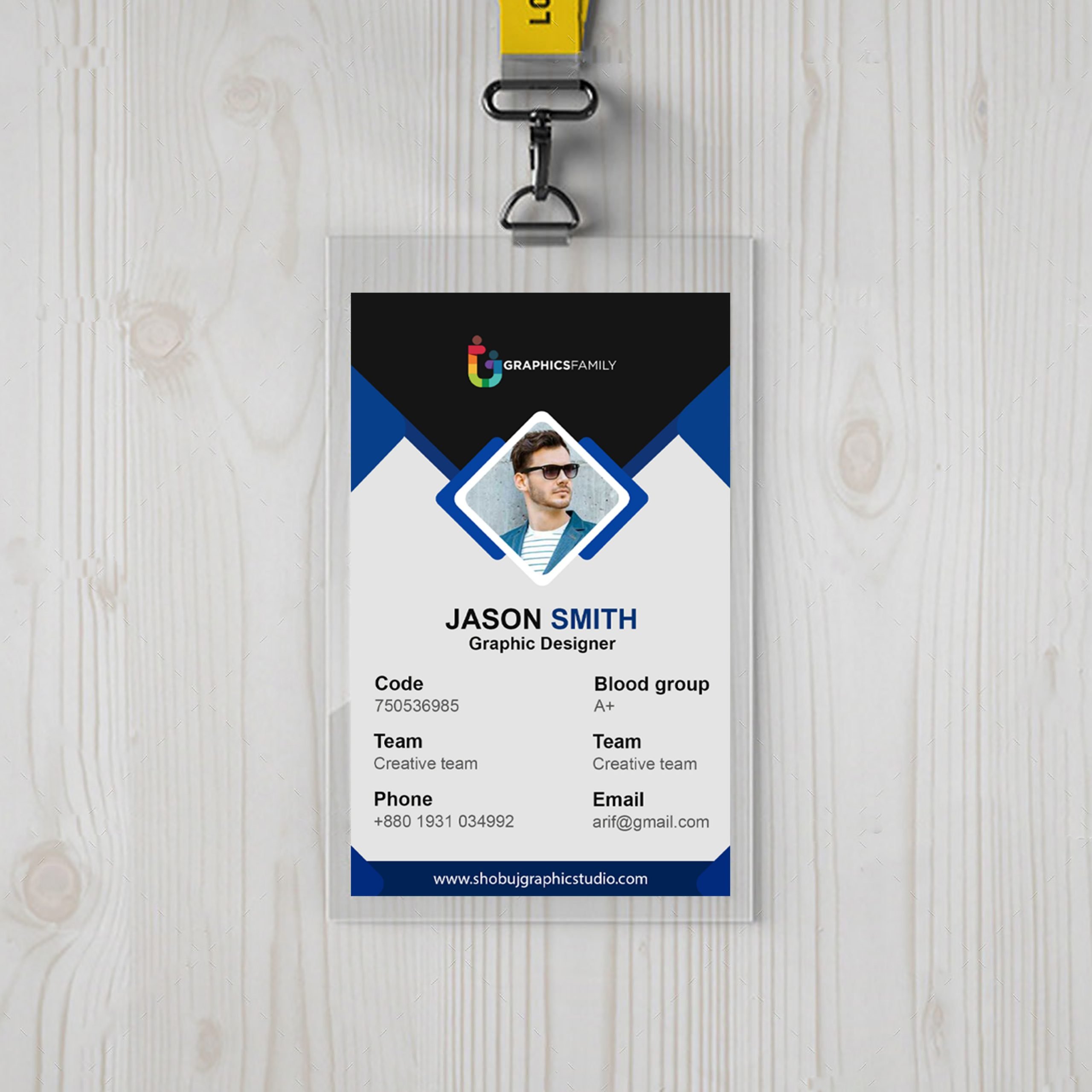 employee id card template ai free download