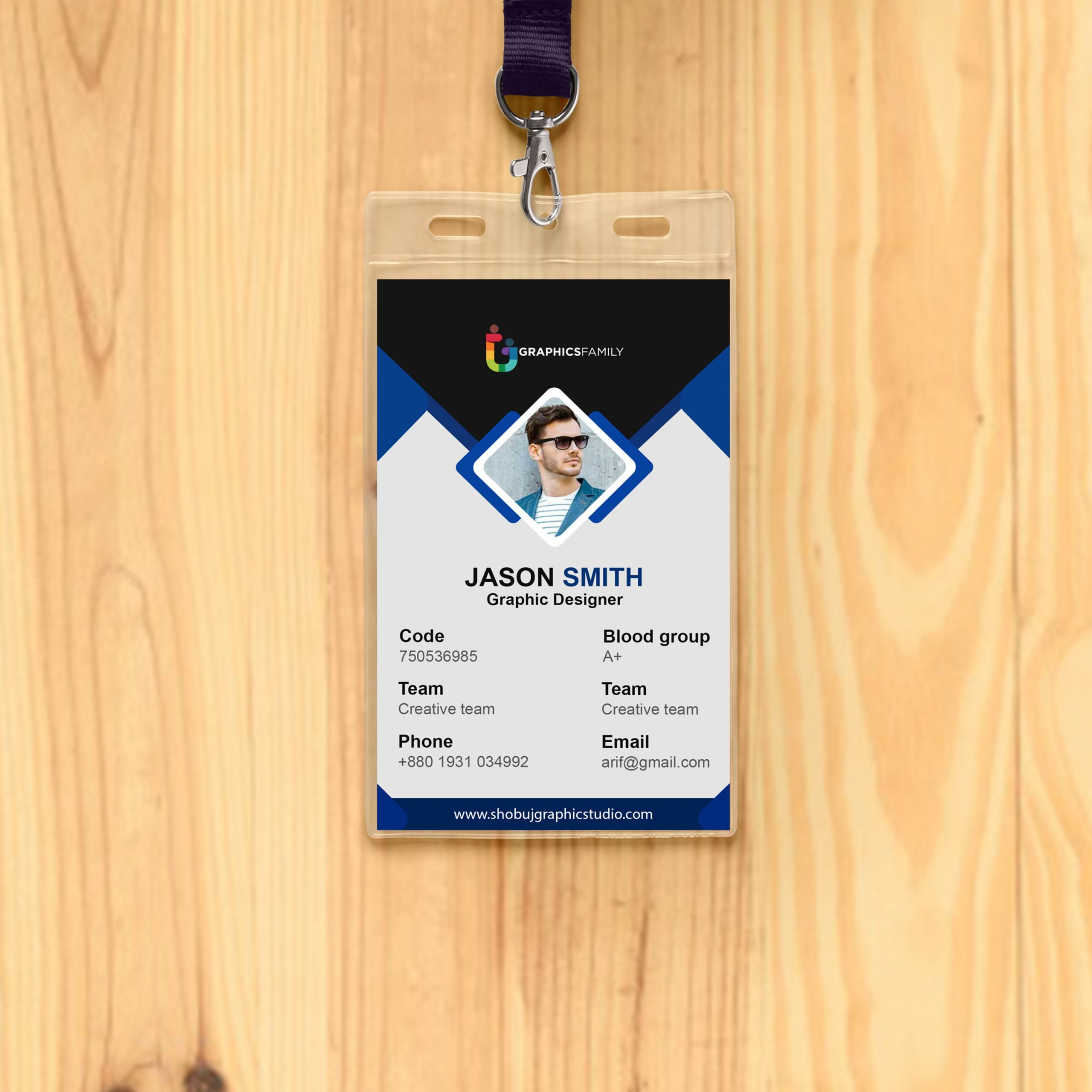 employee id card template photoshop free download