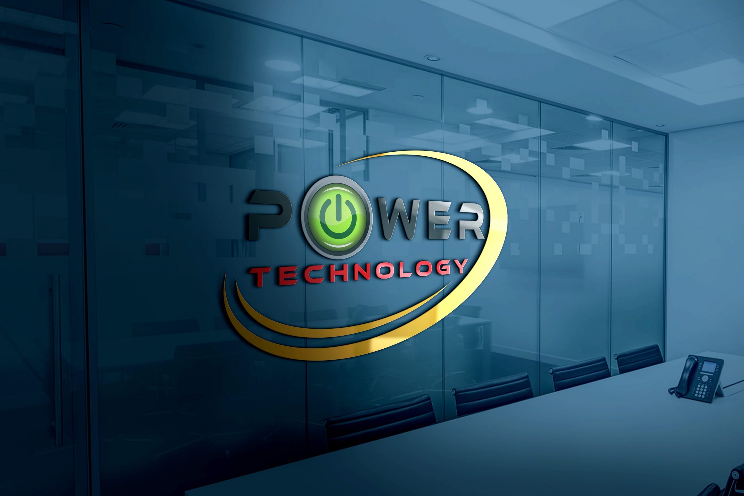 Power Technology Logo Design psd