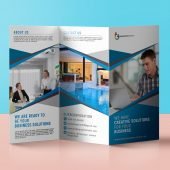 Blue Corporate Tri Fold Brochure Template Free Psd