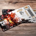 Rock N Roll Event Ticket Design Free PSD