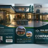 Modern Real Estate Tri Fold Brochure Design Template Free psd