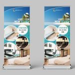 Roll Up Banner Design For Tourist Free psd