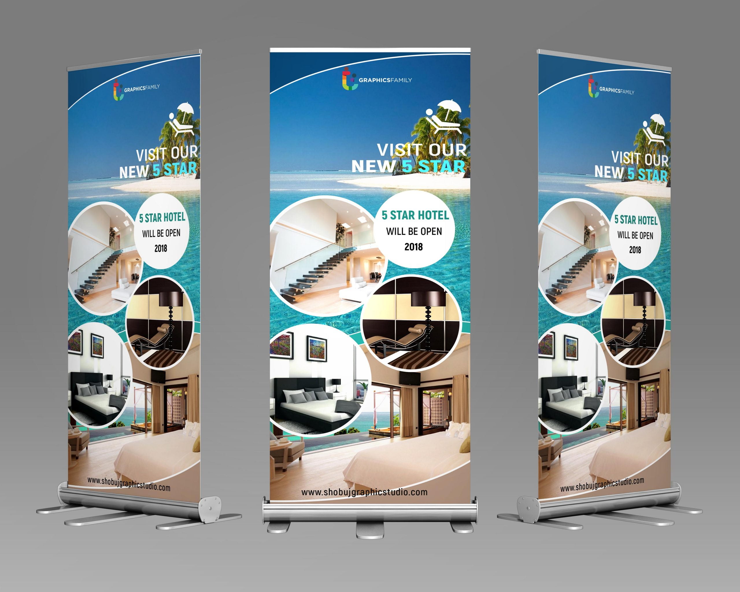 Roll Up Banner Design For Tourist Free psd  GraphicsFamily