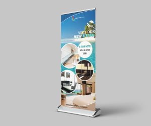 Roll Up Banner Design For Tourist Free psd – GraphicsFamily