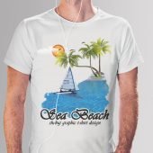 Sea Beach T-shirt Design Free PSD