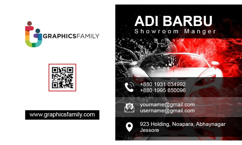 Showroom Manager Abstract Business card design Back Part