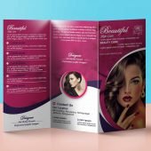 Beautiful Skin Care Tri Fold Brochure Template