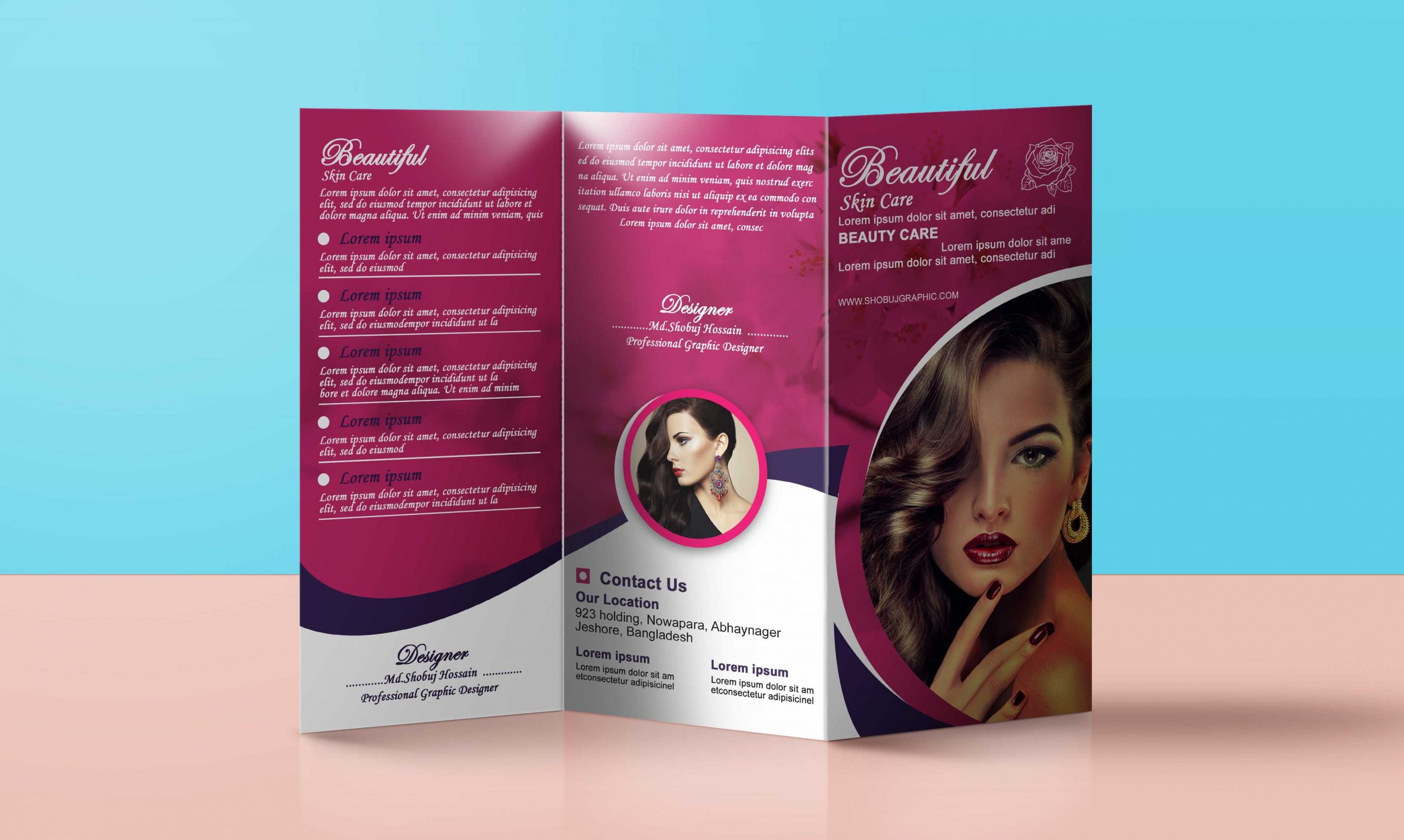 Skin Care Tri Fold Brochure design