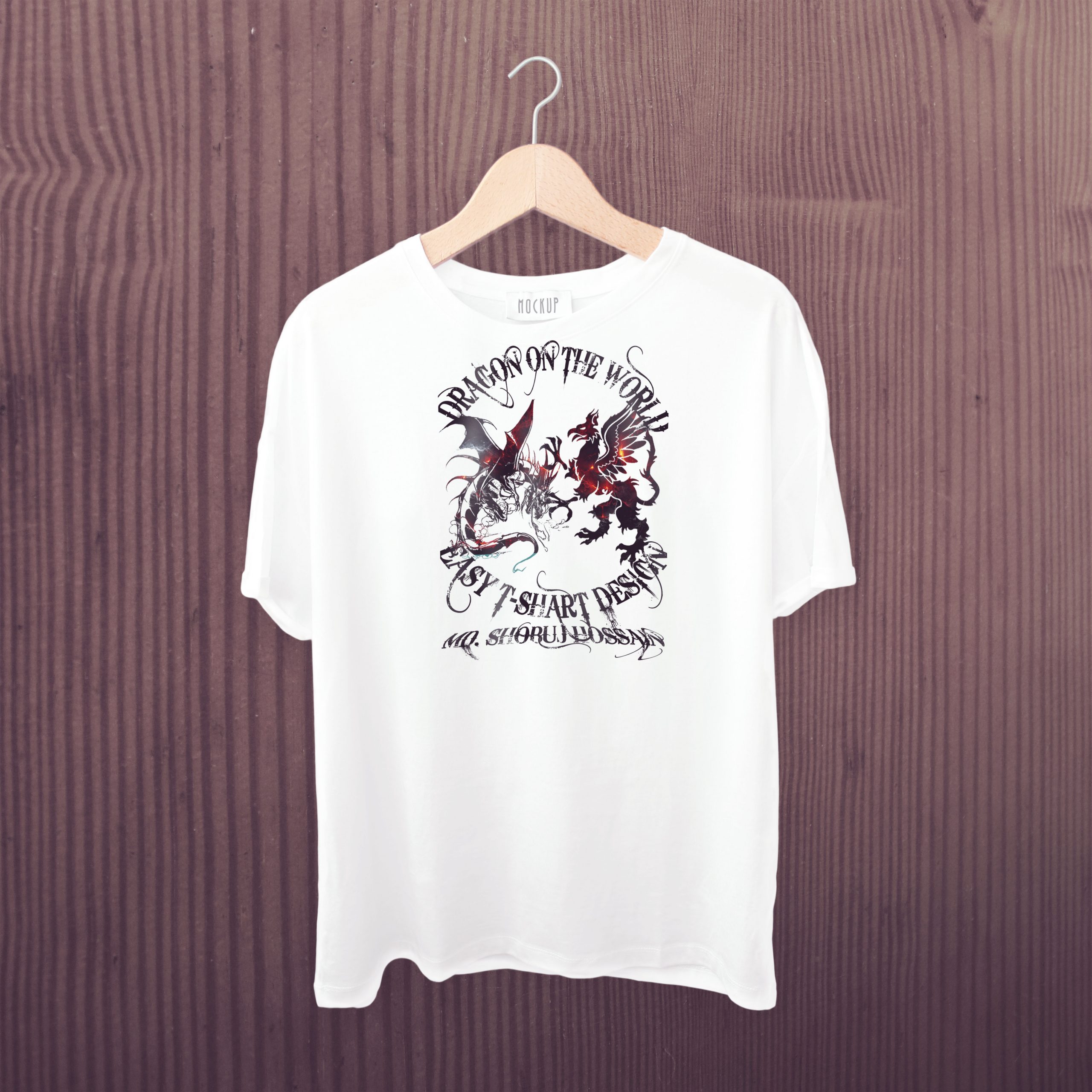 T shirt design with dragon free template