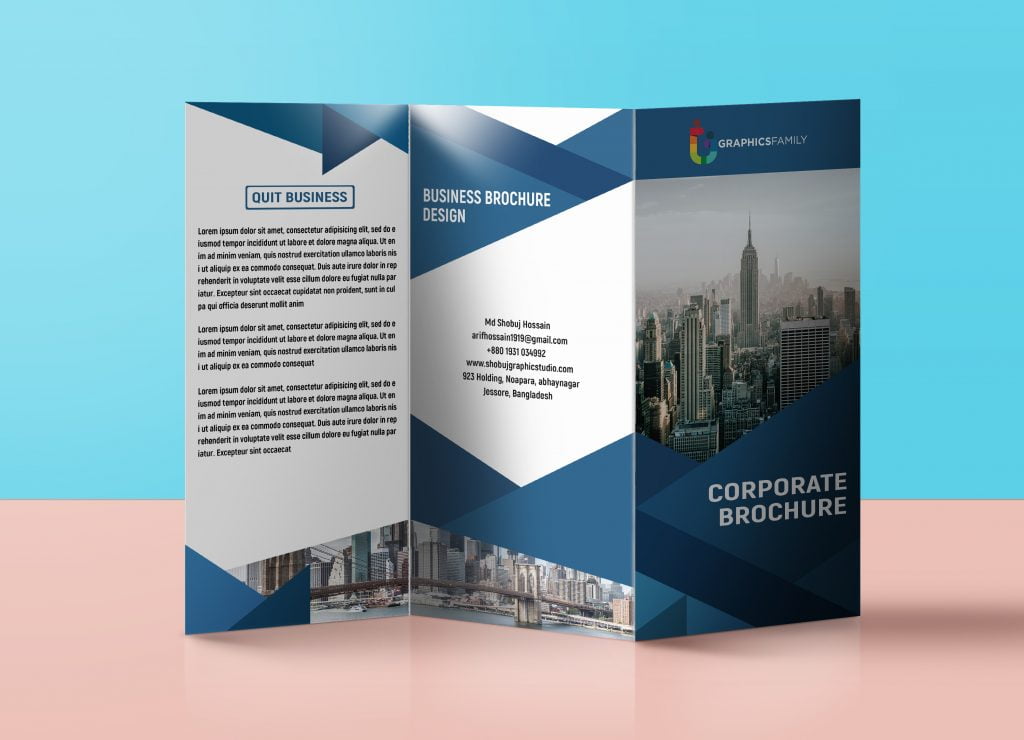 Corporate Business Tri Fold Brochure Design Template Free Psd ...