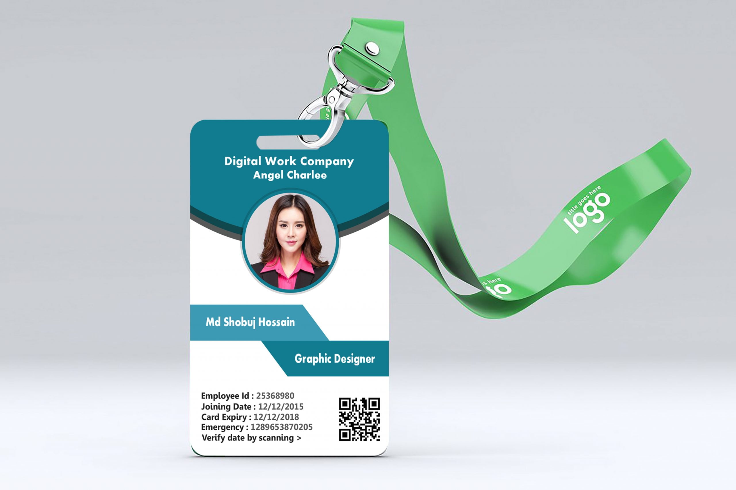 modern office id card template