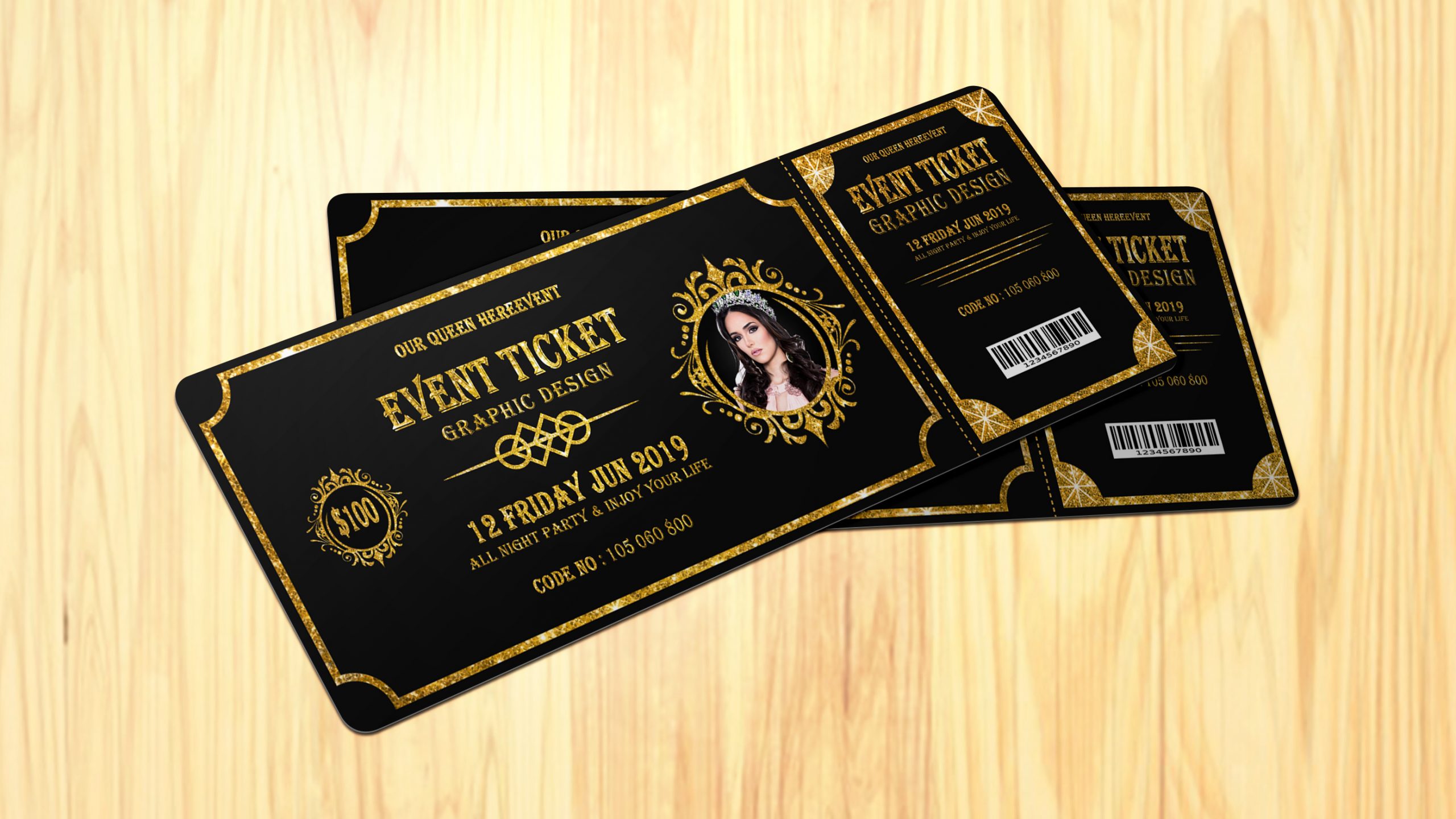 event ticket graphic design