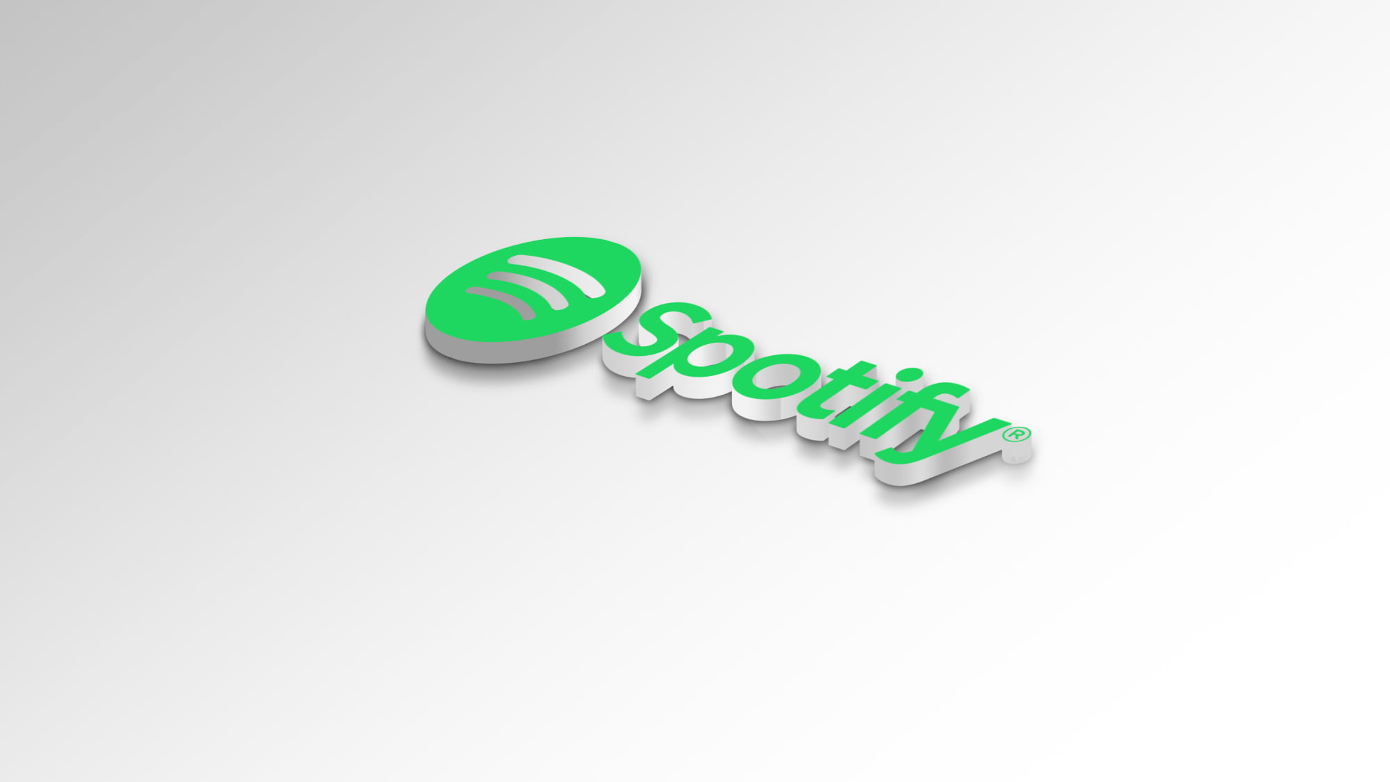 3d Spotify Logo on white paper