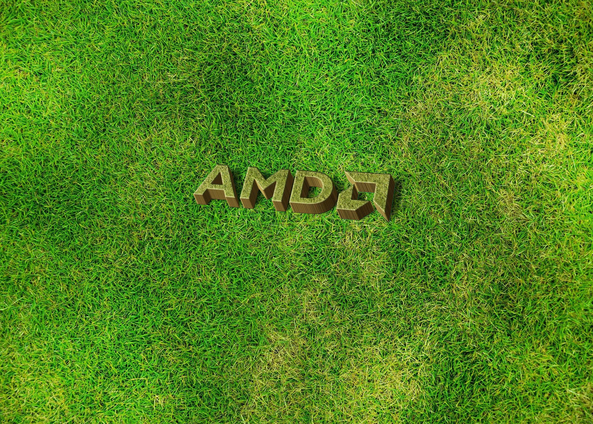 AMD Logo on grass mockup