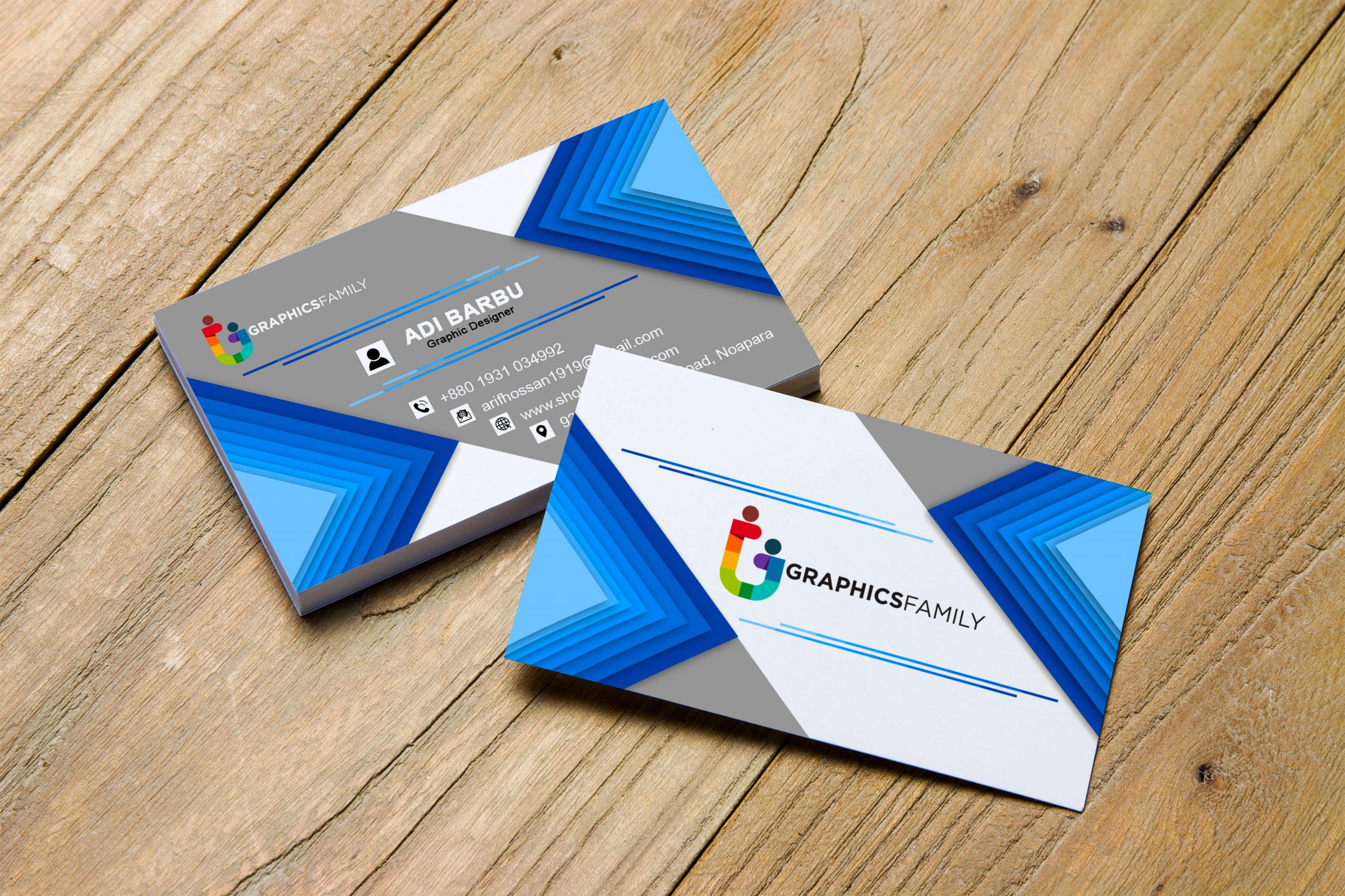 Abstract two sided business card design