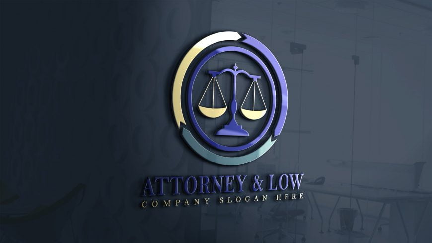 Attorney-Law-Logo-Design-on-3d-glass-window-scaled