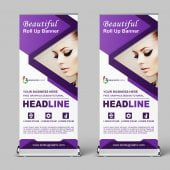 Free Photoshop Beauty Salon Roll Up Banner Design Template