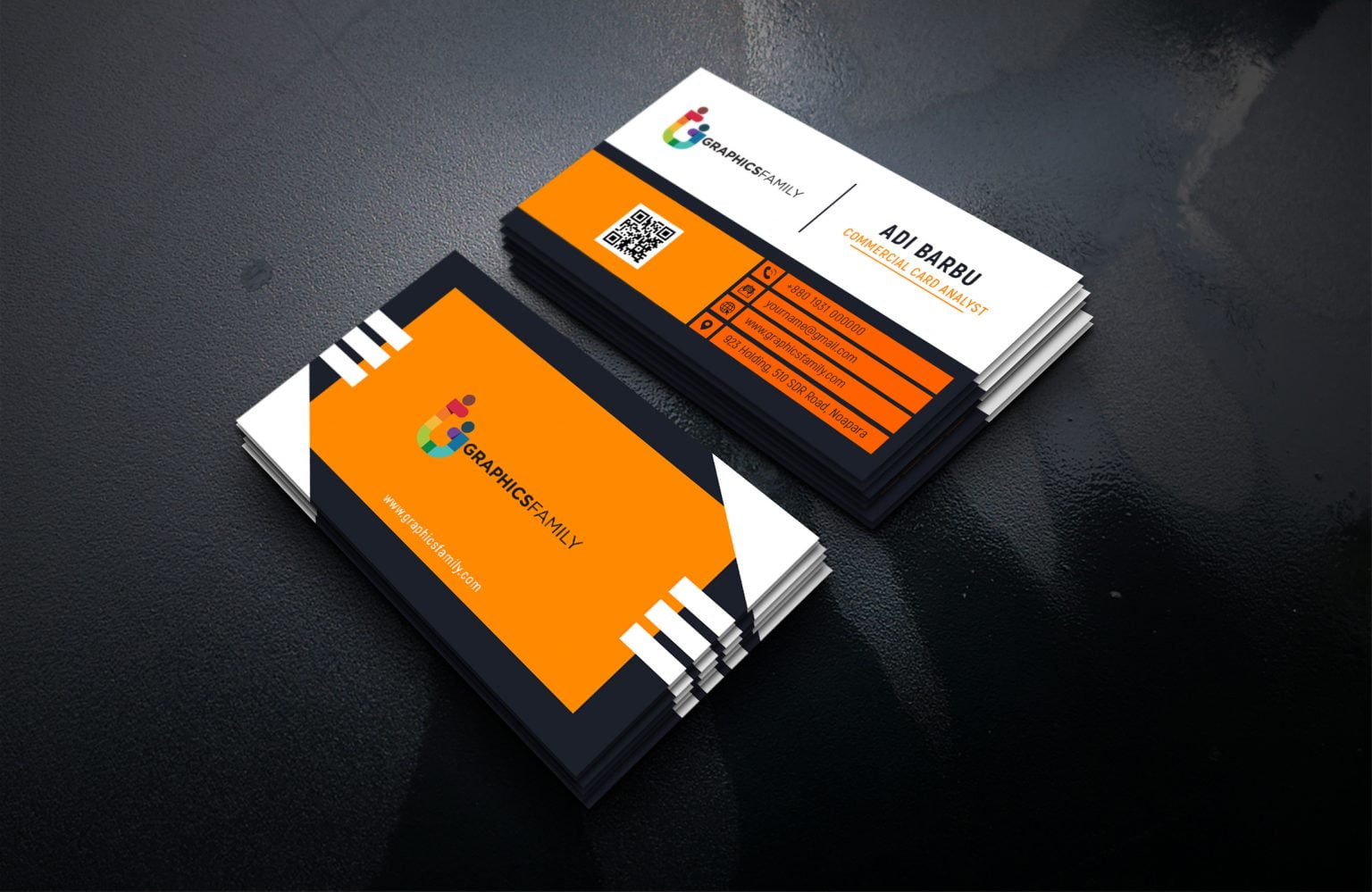 Commercial Card Analyst Business Card Design GraphicsFamily
