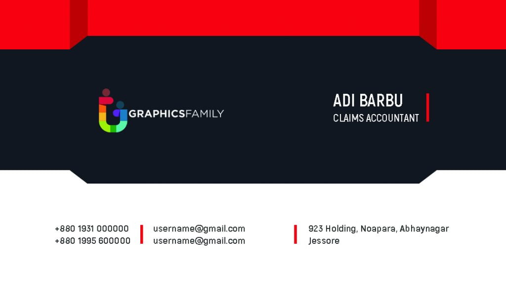 Claims Accountant Business Card Design Back part