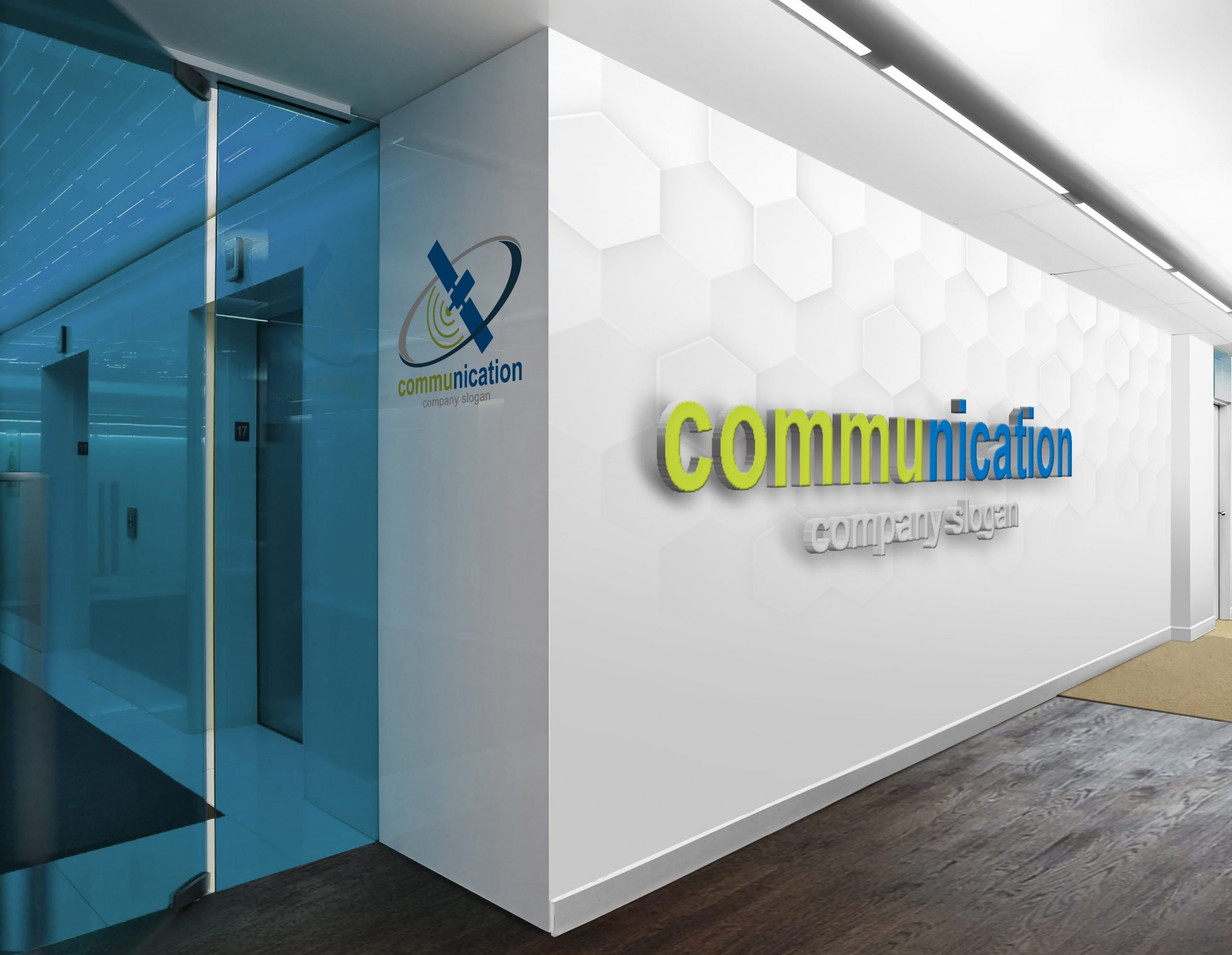 Communication Logo on wall